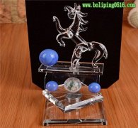 旋轉馬玻璃水晶 高檔天鵝工藝品 生日紀念日禮品擺設